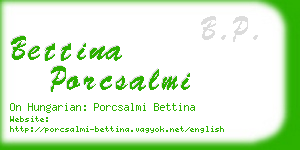 bettina porcsalmi business card